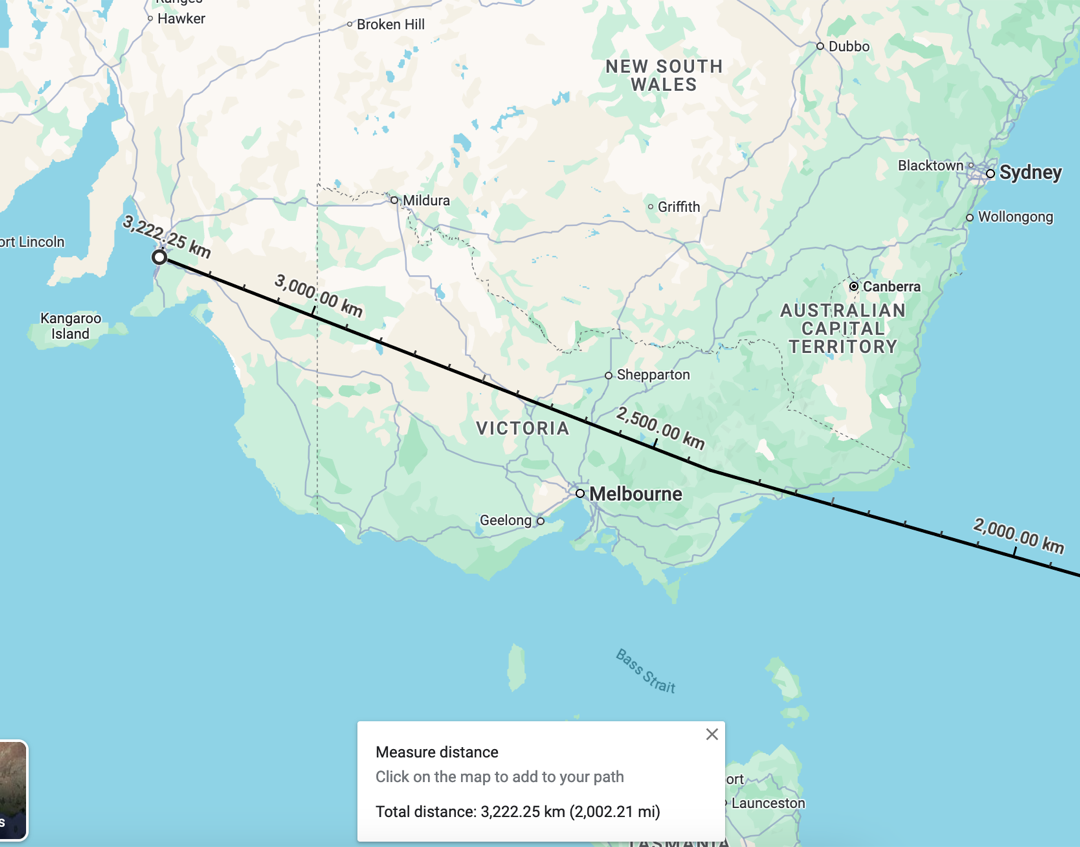 a map showing the extrapolated journey of purplecon westward